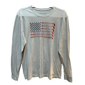 Life is Good‎ Golf Flag Long Sleeve Crusher-Lite™ Tee Outdoor Sporty Mens Size M